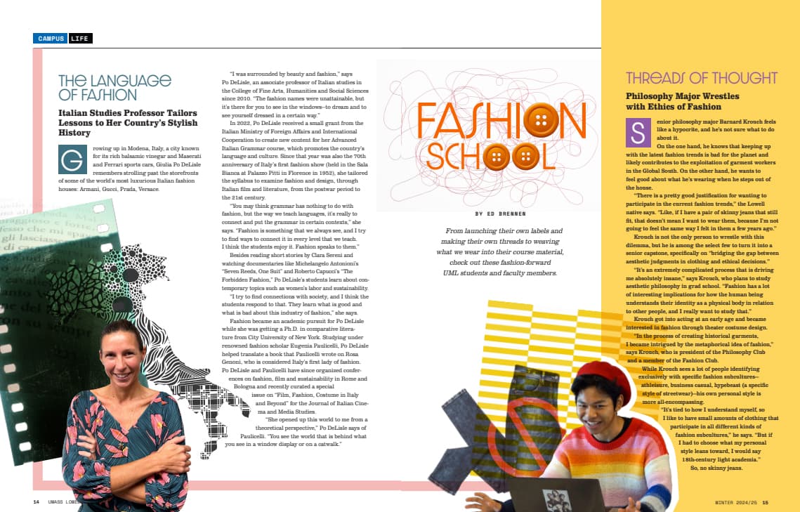 UMass Lowell magazine spread